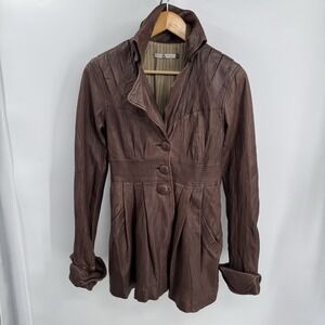 Vintage Mike & Chris Leather Jacket Women S Fitted Whimsigoth Victorian Peplum